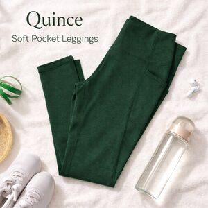 NWoT Quince Deep Forest Green Soft Pocket Leggings — Size Small